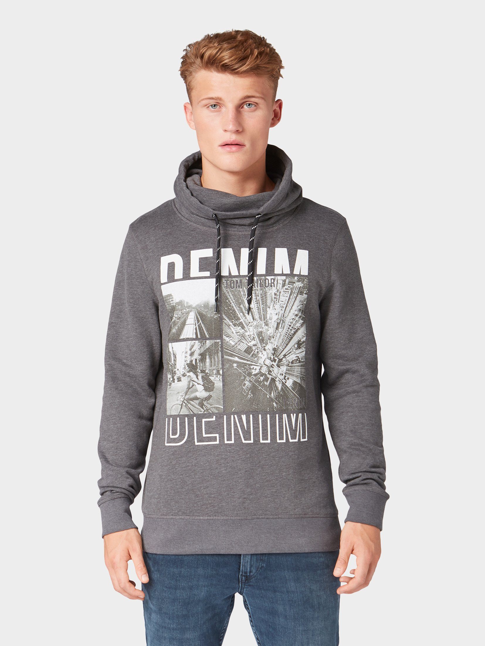 TOM TAILOR Denim Hoodie Sweater mit Schlauchkragen